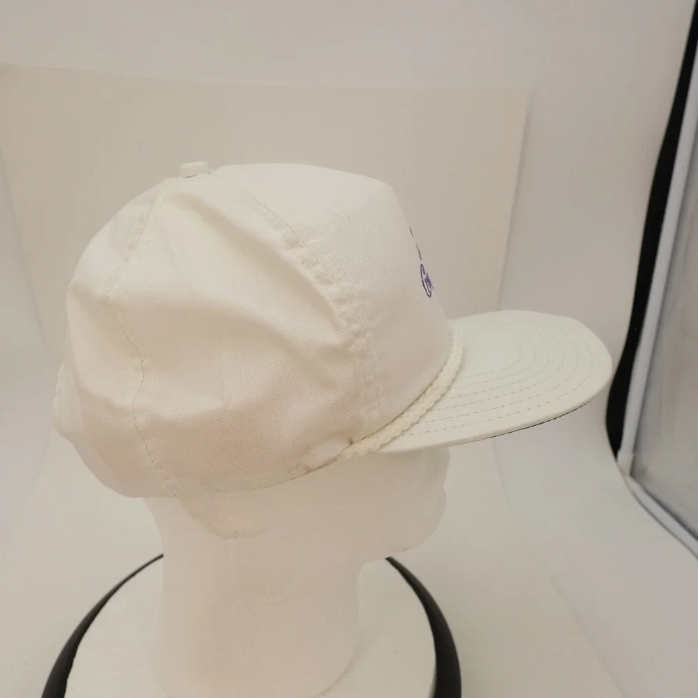 Vintage Crown Royal White Purple Snapback Rope Hat Made in USA Mens OSFA